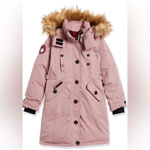 Women's Size XL Canada Weather Gear Winter Puffer Long Parka Coat Dusty Rose